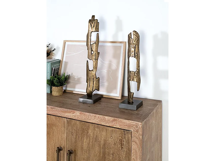 Set de deux sculptures décoratives en métal