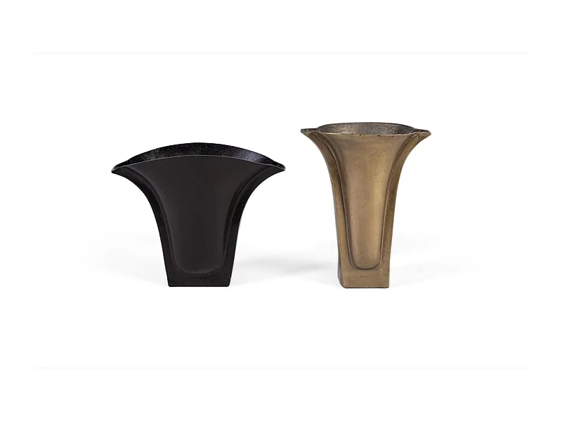 Lot de 2 vases Aluminium Or - Décoration d'Autrefois