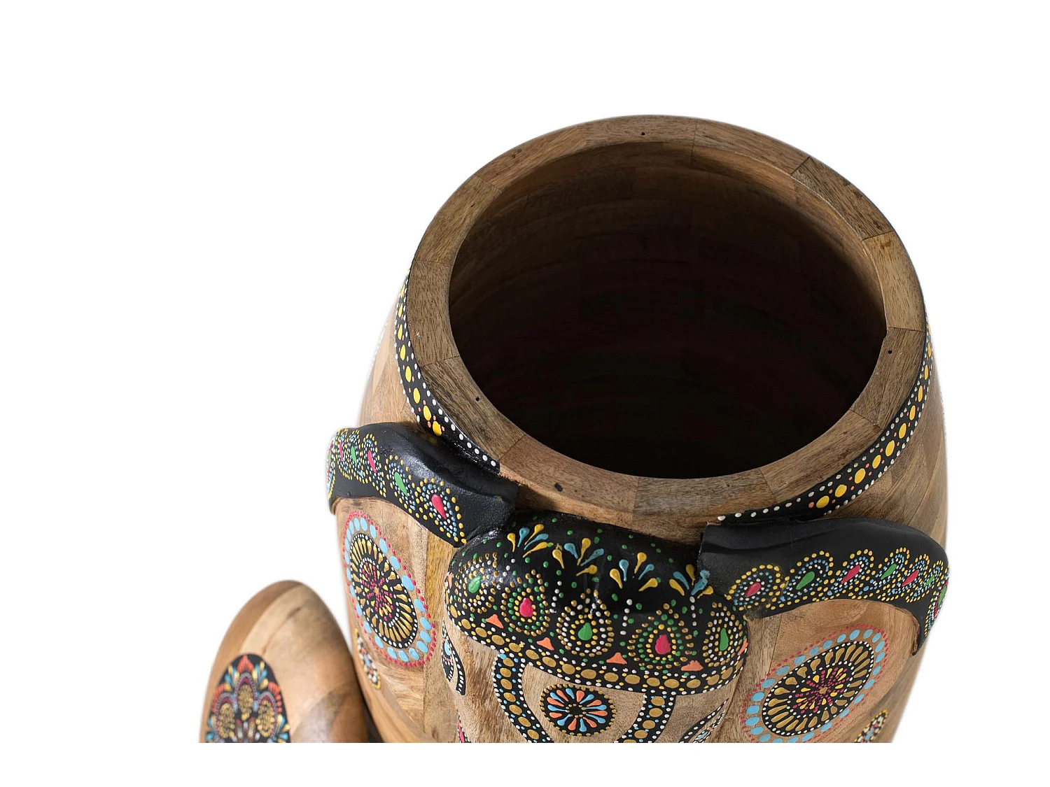 Décoration en bois de manguier 35 cm, style rustique classique - 56 x 35 x 28 cm