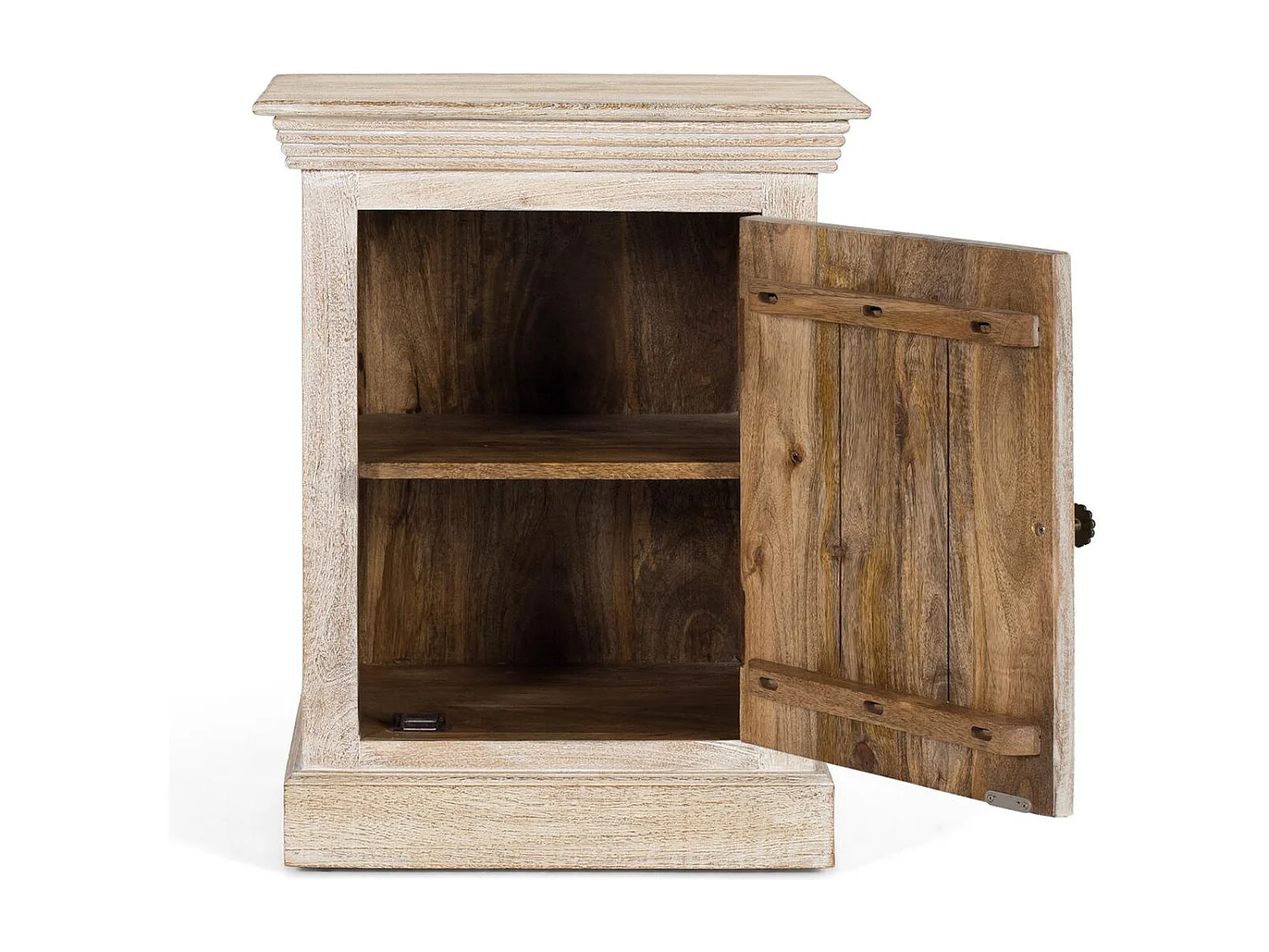 TABLE DE CHEVET EN BOIS DE MANGUE COULEUR NATURELLE