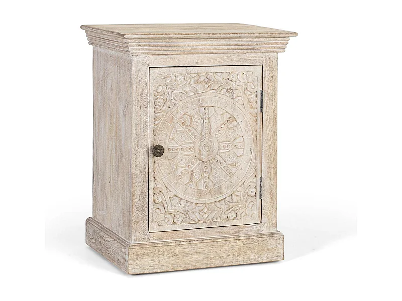 TABLE DE CHEVET EN BOIS DE MANGUE COULEUR NATURELLE