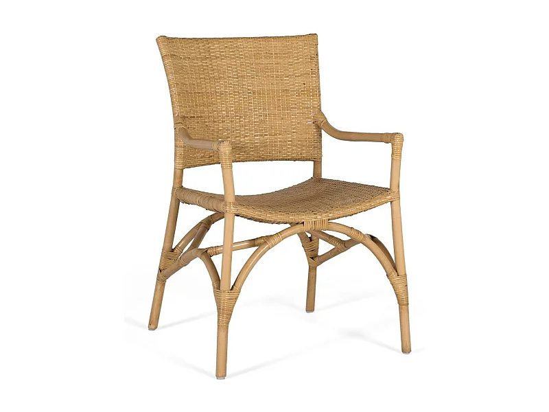 Ensemble de deux chaises en rotin et structure en bambou