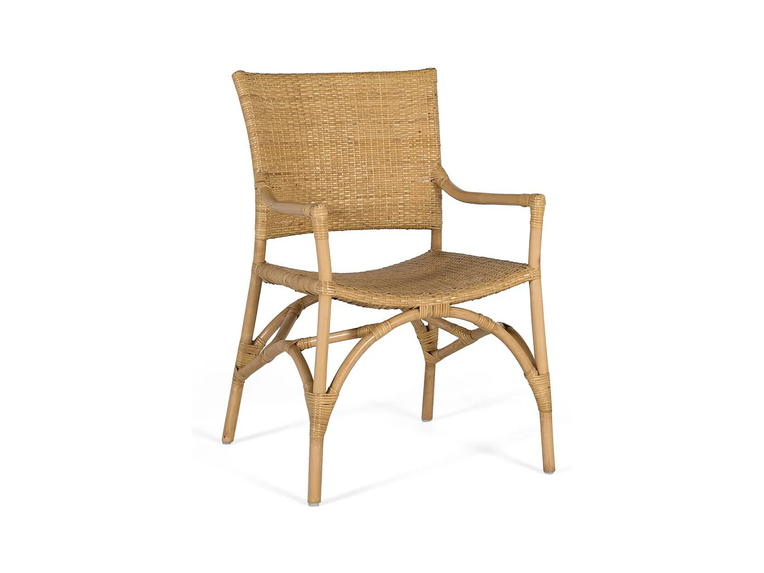 Ensemble de deux chaises en rotin et structure en bambou