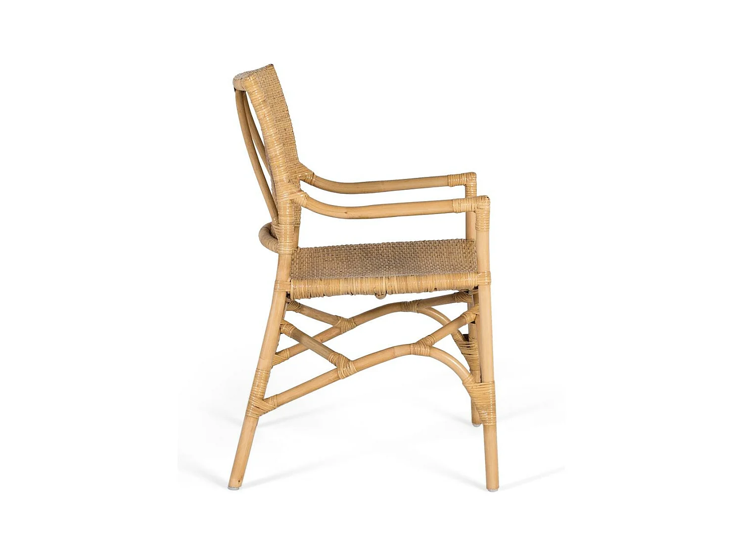 Ensemble de deux chaises en rotin et structure en bambou