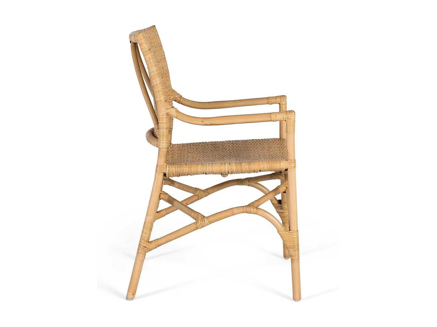 Set aus zwei Stühlen aus Rattan und Bambusstruktur