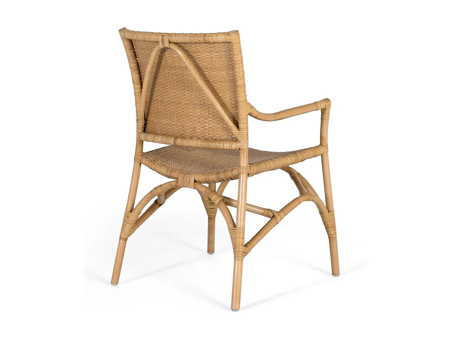 Set aus zwei Stühlen aus Rattan und Bambusstruktur