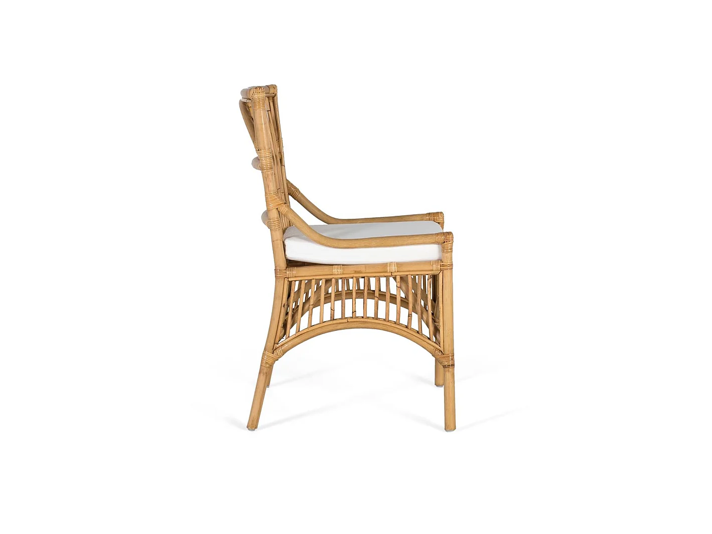 Cadeira de vime natural estilo mediterrâneo, 53 cm - 92x53x58