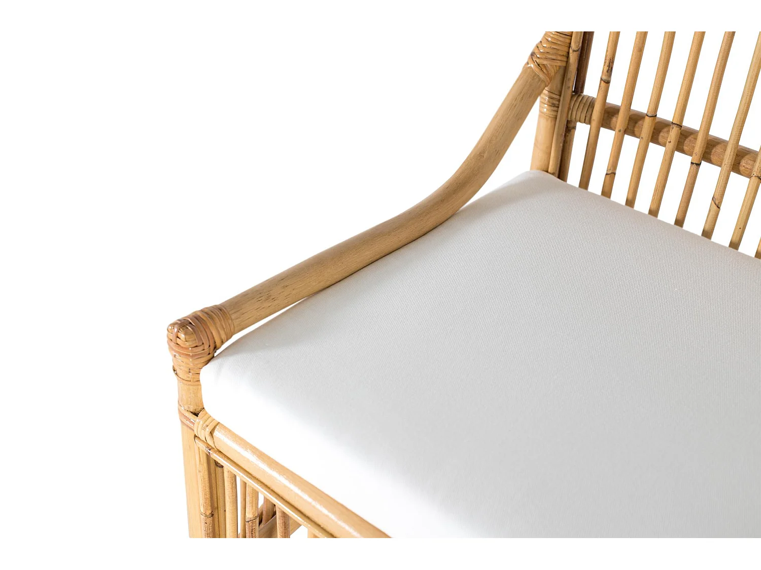 Cadeira de vime natural estilo mediterrâneo, 53 cm - 92x53x58
