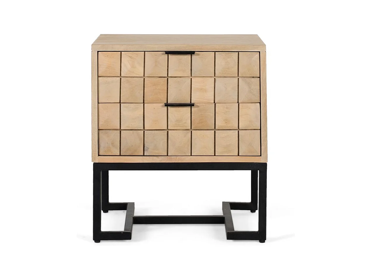 Table de chevet faite à la main en bois de manguier avec veinage naturel