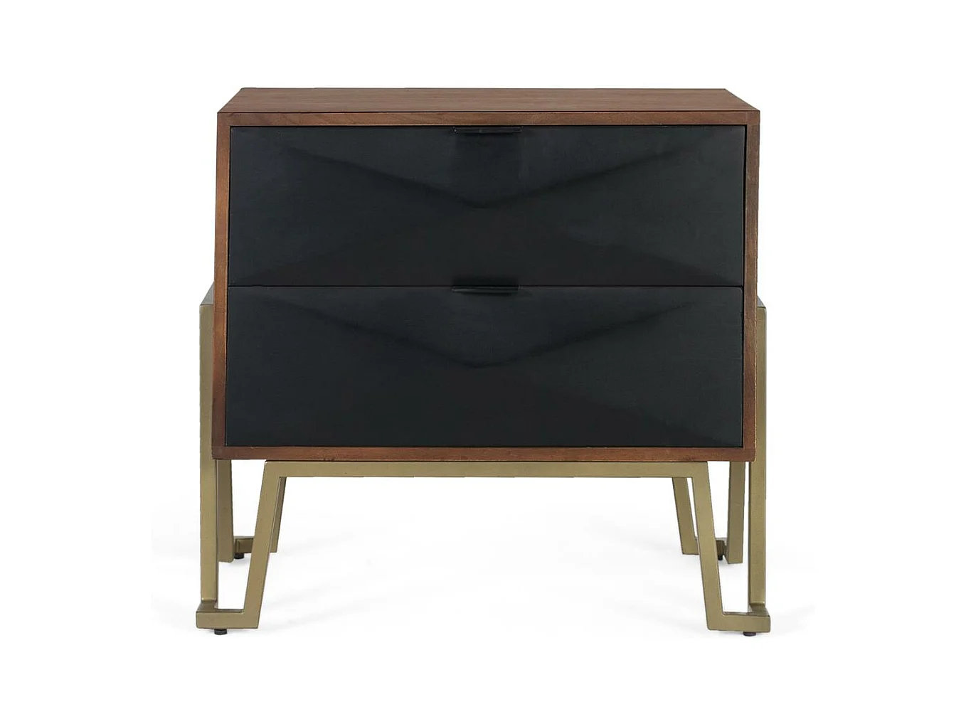 Table de chevet en bois de manguier avec tiroirs