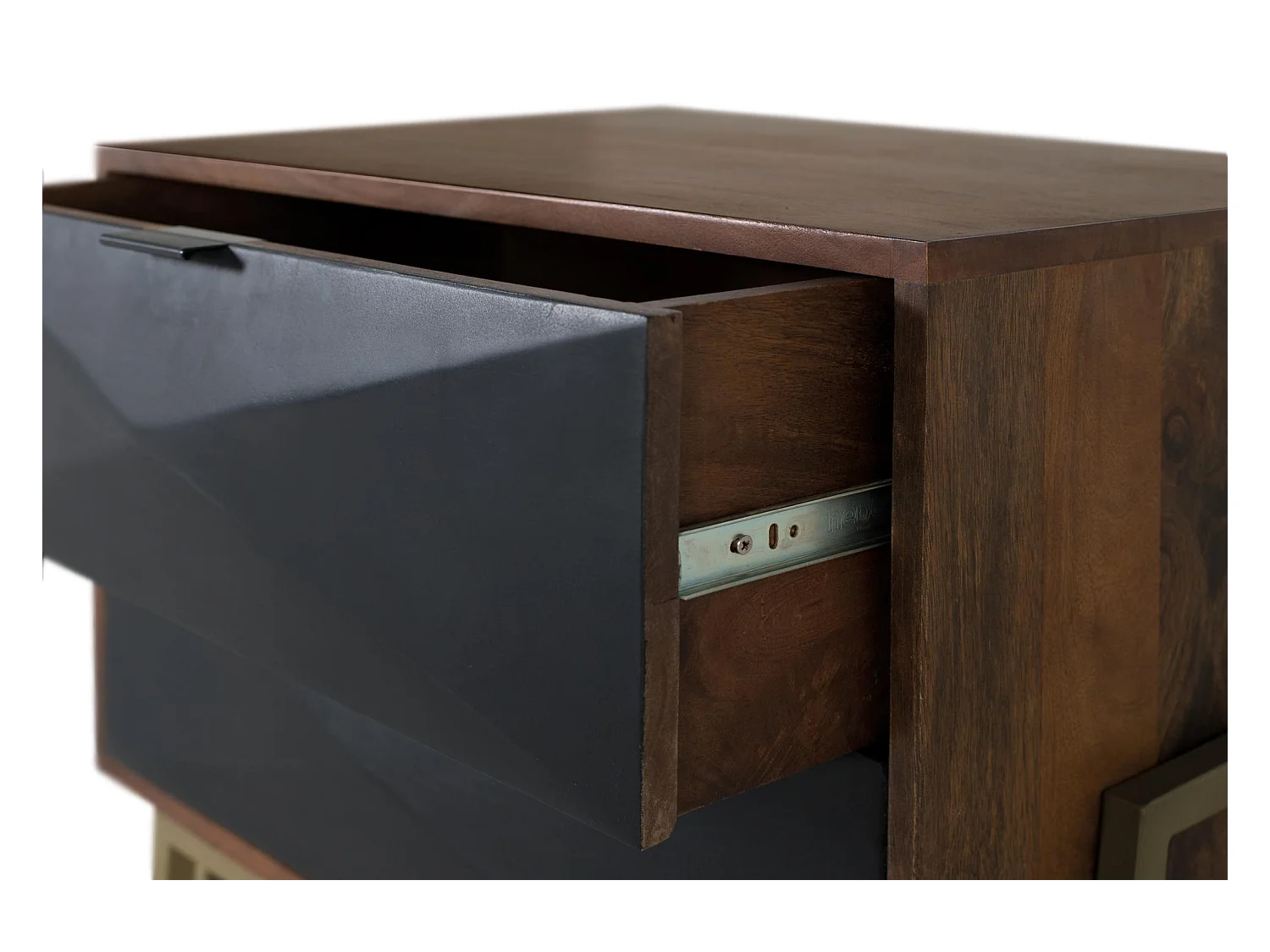 Table de chevet en bois de manguier avec tiroirs