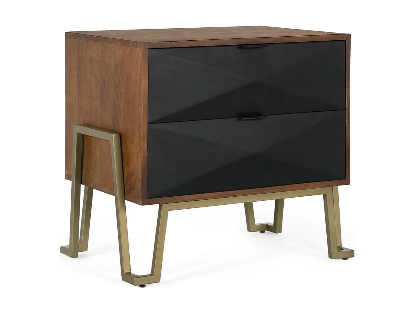 Comodino in legno di mango con cassetti