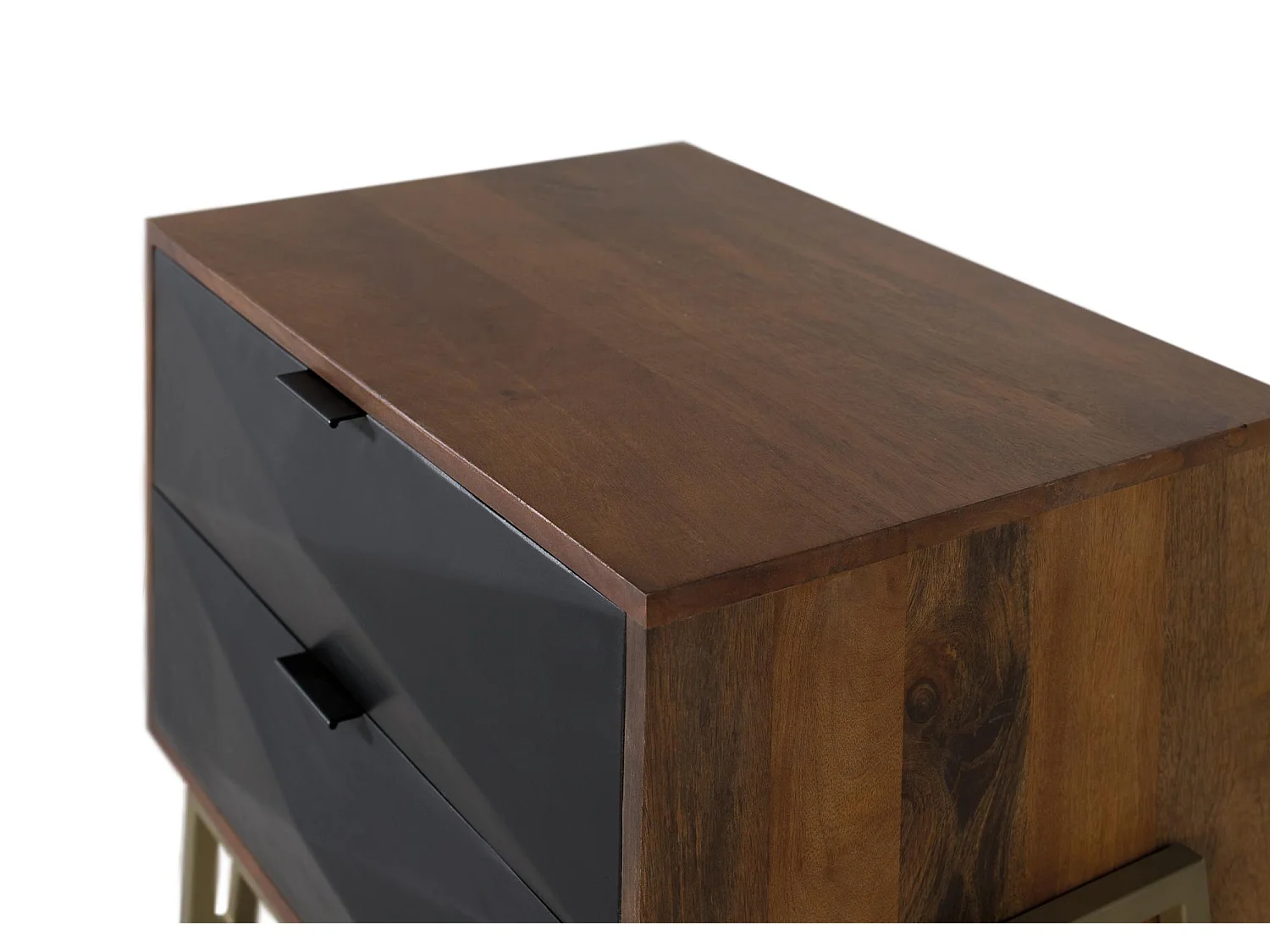 Comodino in legno di mango con cassetti