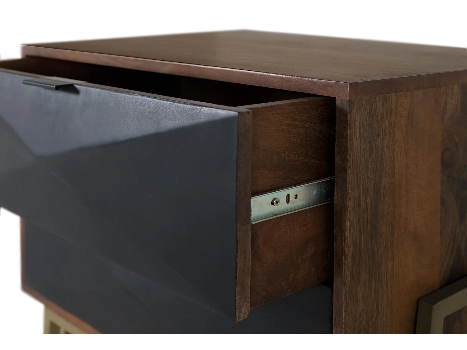 Comodino in legno di mango con cassetti