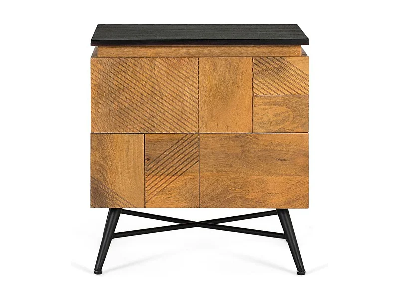 Nachttisch aus Mangoholz mit natürlichem Finish