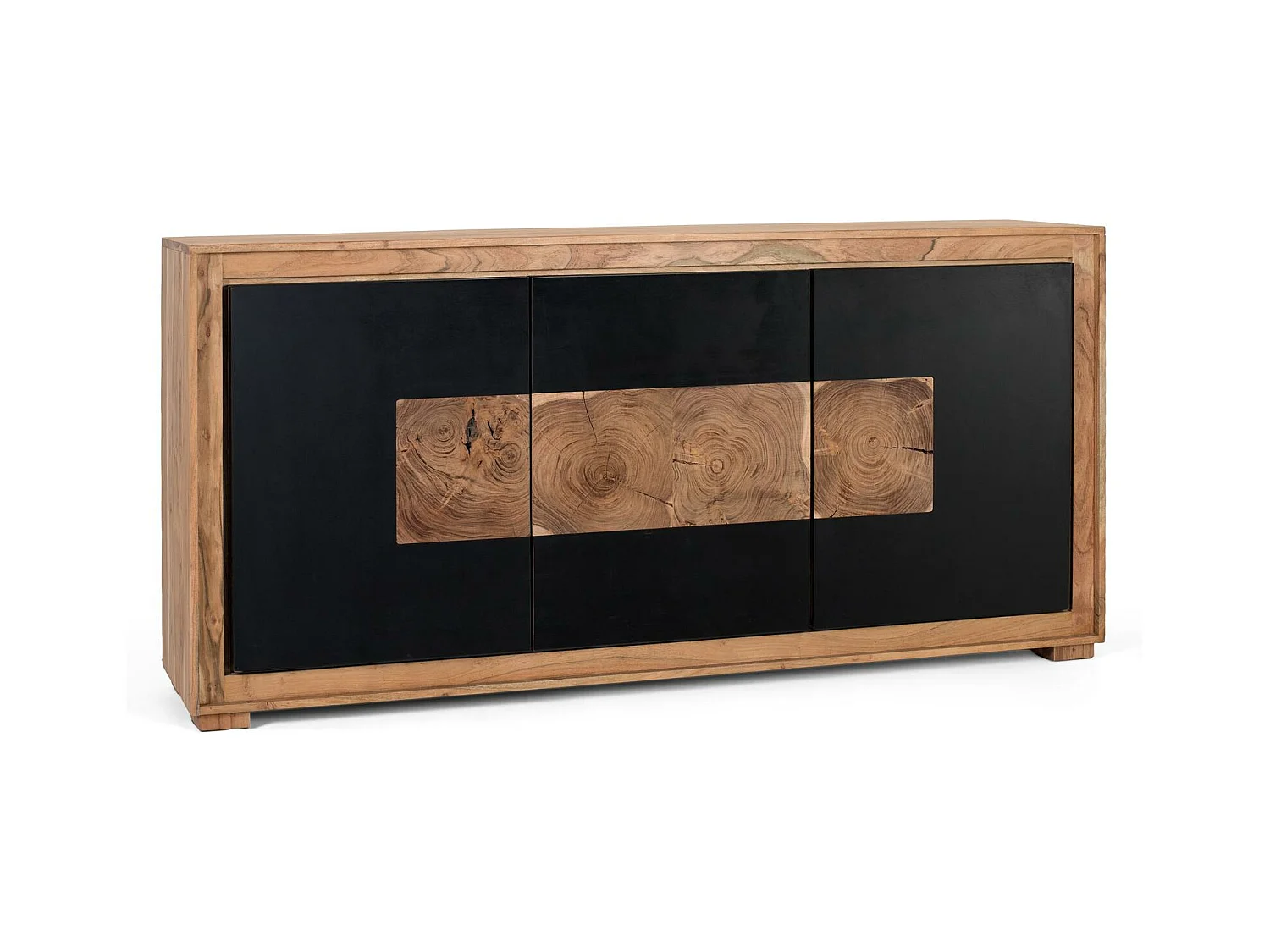 Hedendaags dressoir van mangohout en ijzeren poten