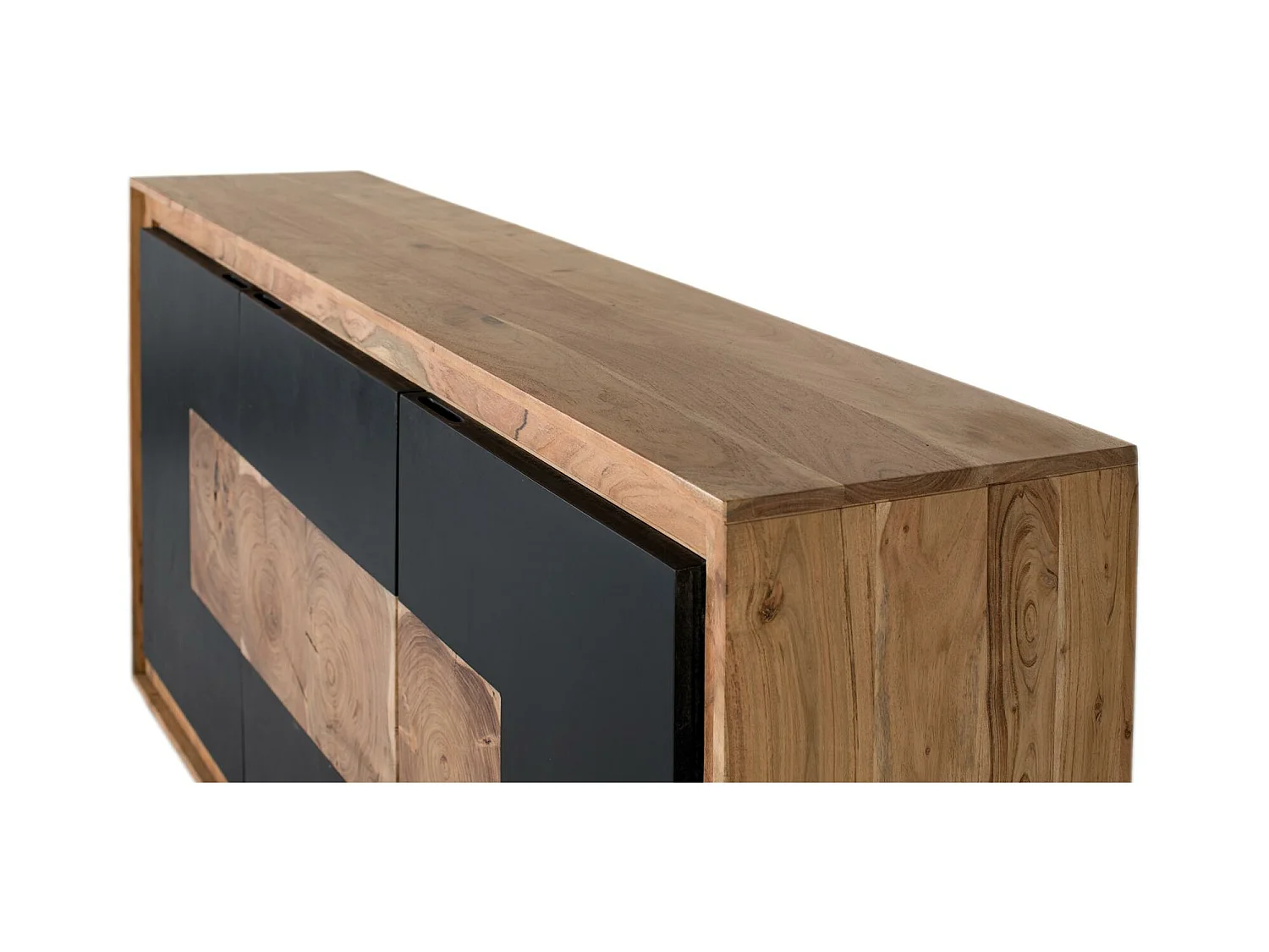 Hedendaags dressoir van mangohout en ijzeren poten