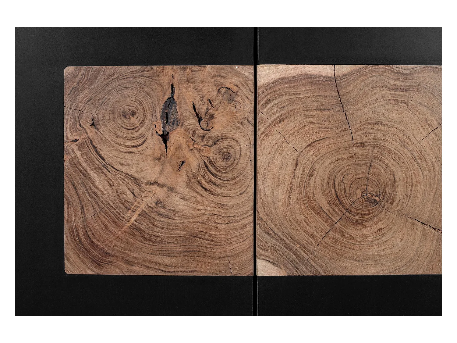 Hedendaags dressoir van mangohout en ijzeren poten