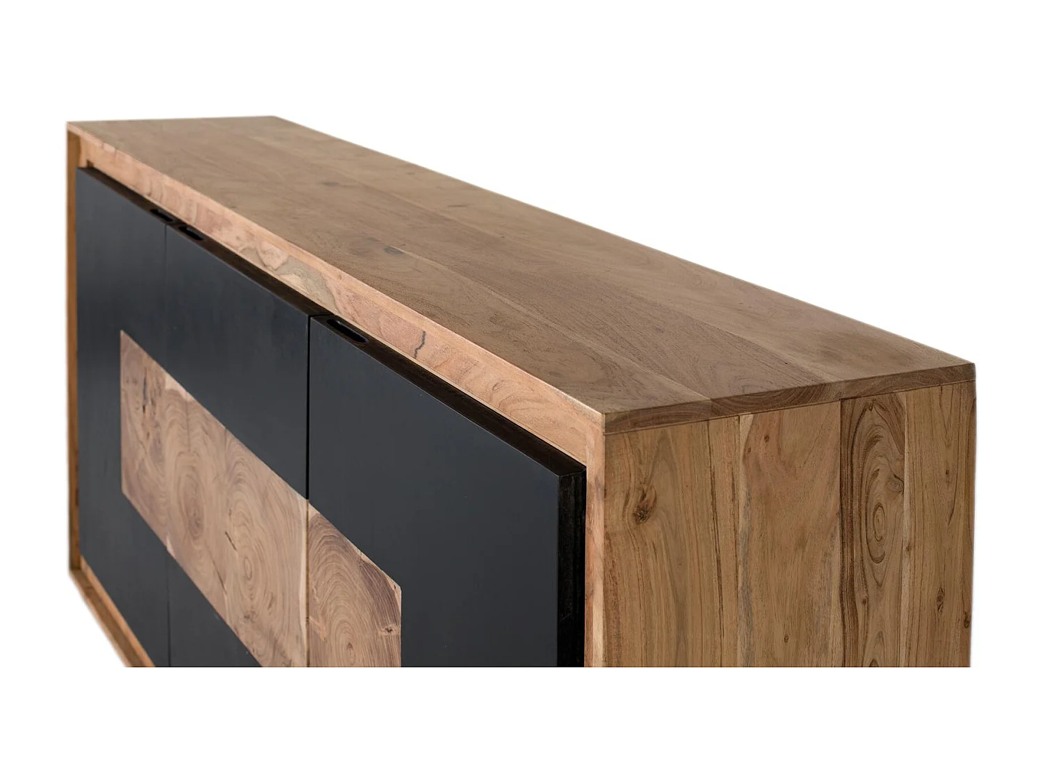Modernes Sideboard aus Mangoholz und Eisenbeinen