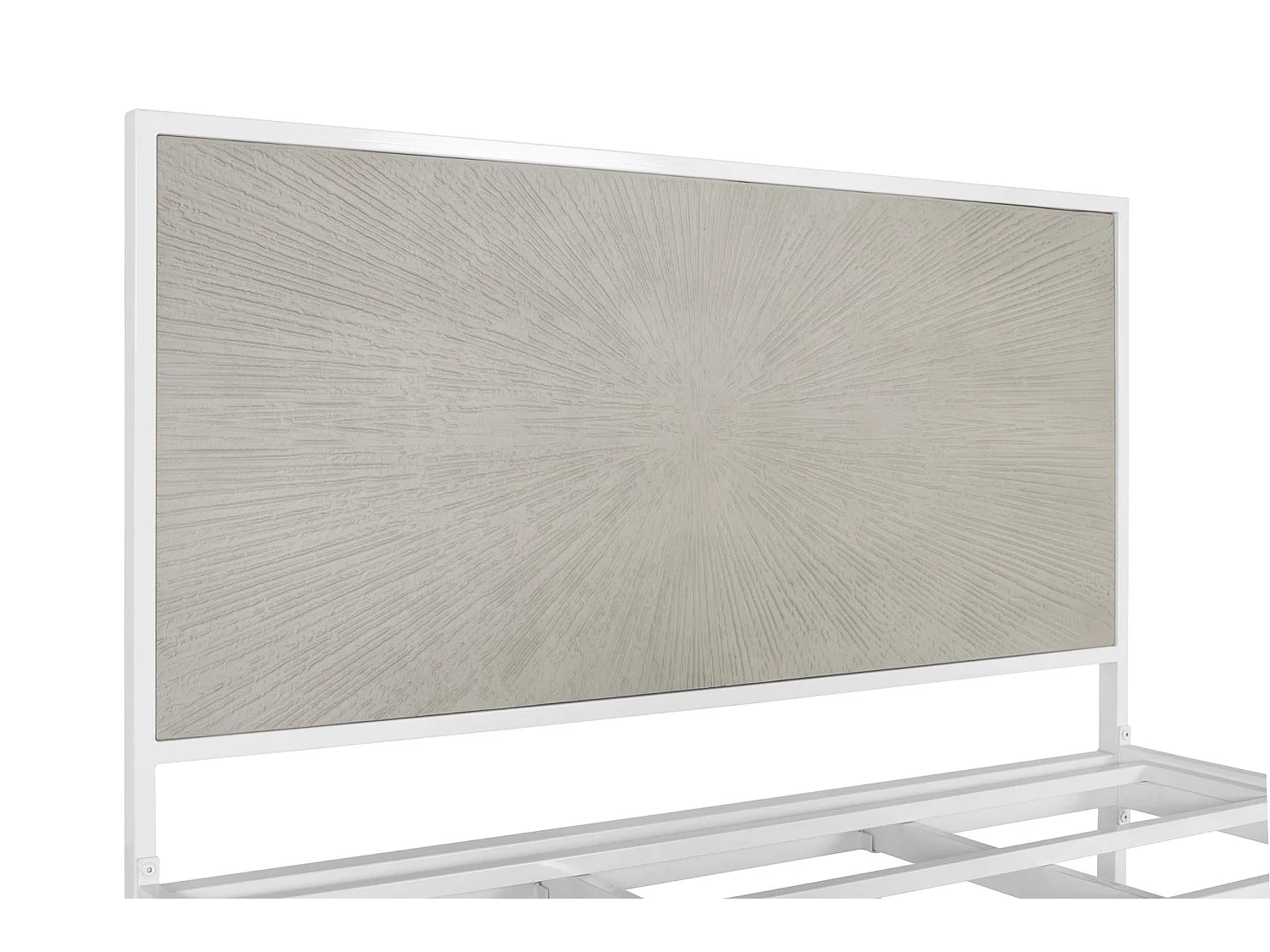 Lit métal et resine blanc et beige