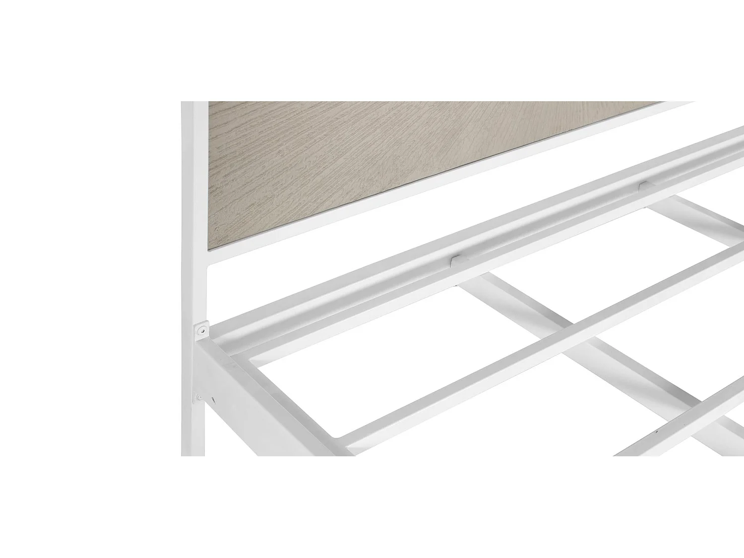 Lit métal et resine blanc et beige