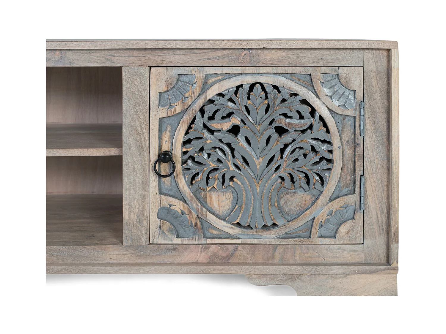 TV-meubel met 2 deuren en 2 vakken van mangohout