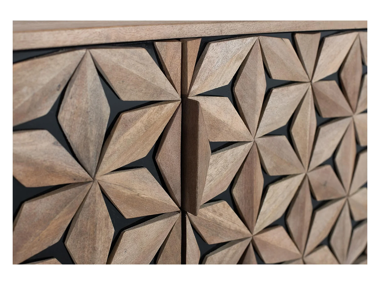 Meuble TV en bois de manguier fait main avec 4 portes, 177 cm