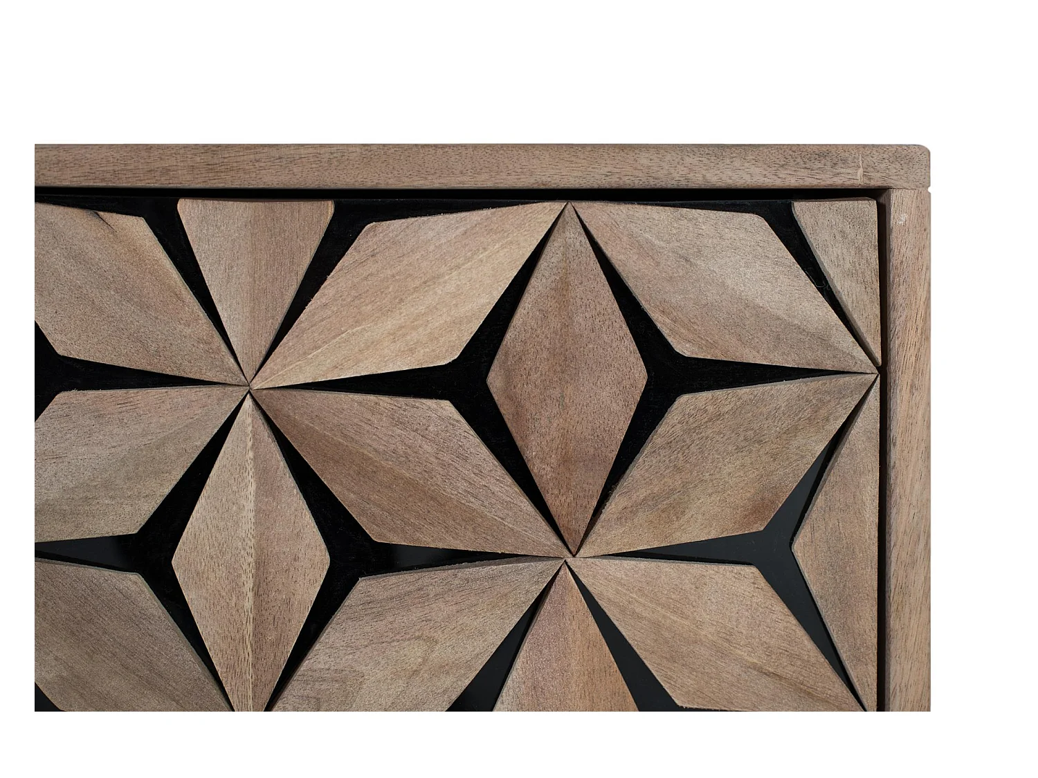 Meuble TV en bois de manguier fait main avec 4 portes, 177 cm