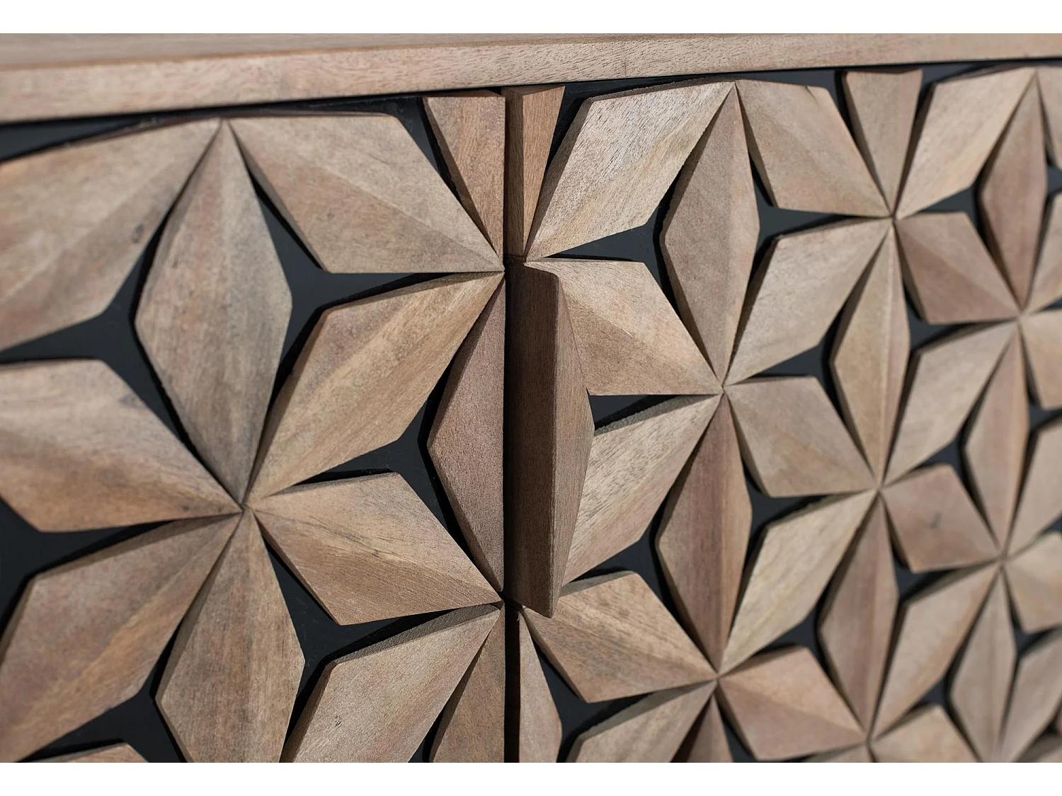 Meuble TV en bois de manguier fait main avec 4 portes, 177 cm