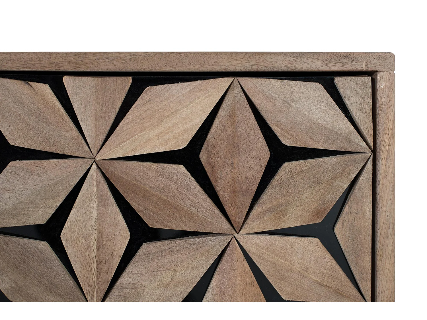 Meuble TV en bois de manguier fait main avec 4 portes, 177 cm