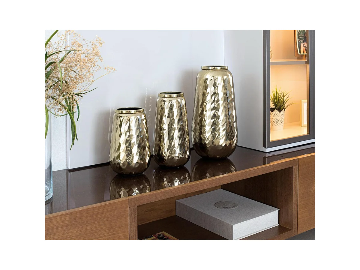 Decorazione in metallo grande 20 cm, media 16 cm, piccola 16 cm, stile moderno - 42x20x20