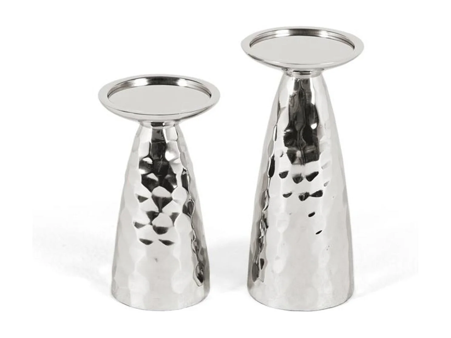 Ensemble de deux chandeliers en aluminium brillant