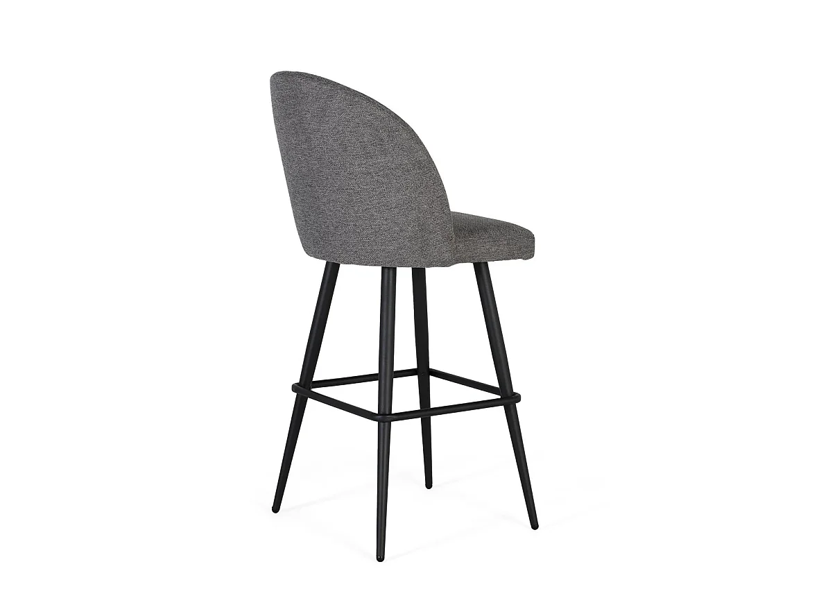 Set aus zwei mit Stoff gepolsterten und gepolsterten Hockern