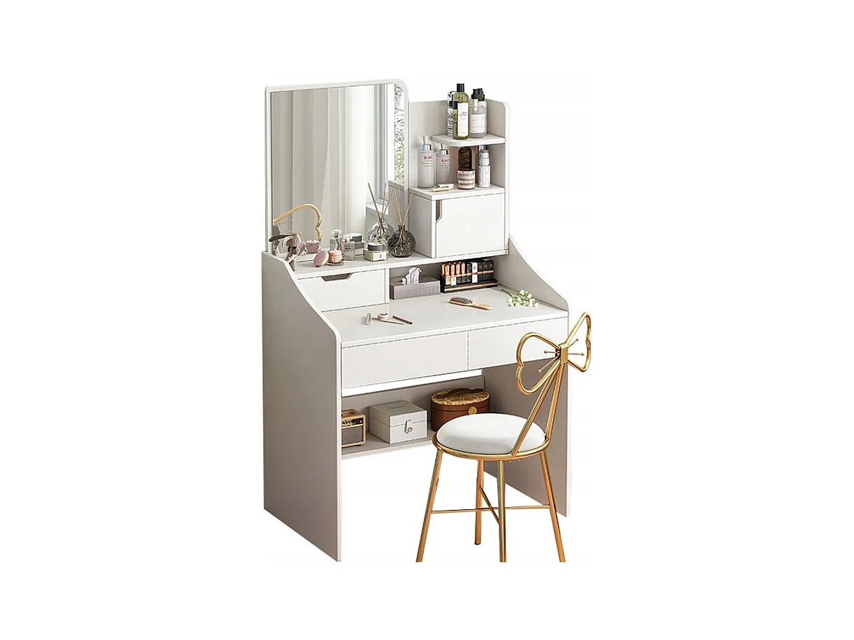 Coiffeuse, avec miroir, blanc, scandinave