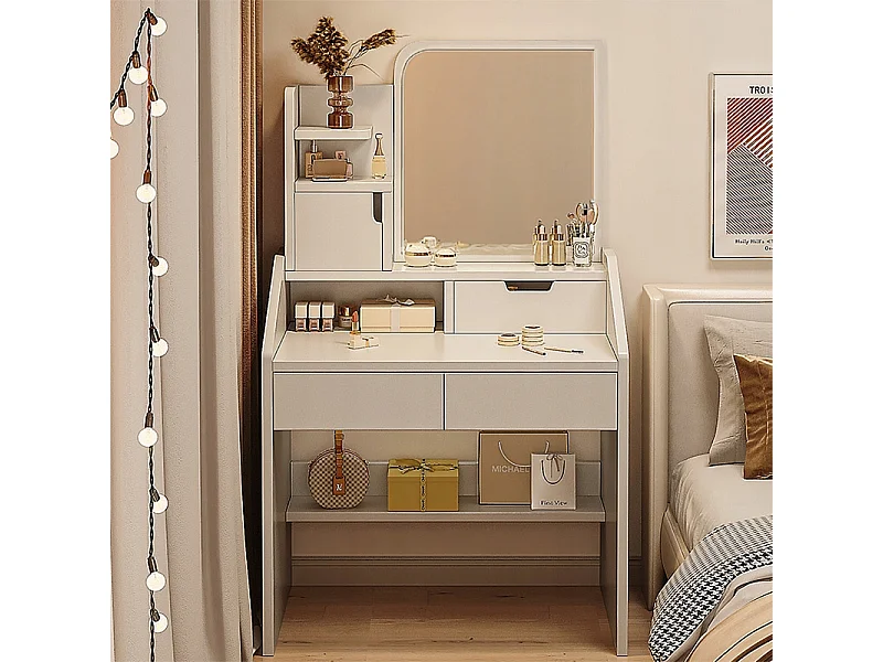 Kaptafel spiegel, wit, Scandinavisch