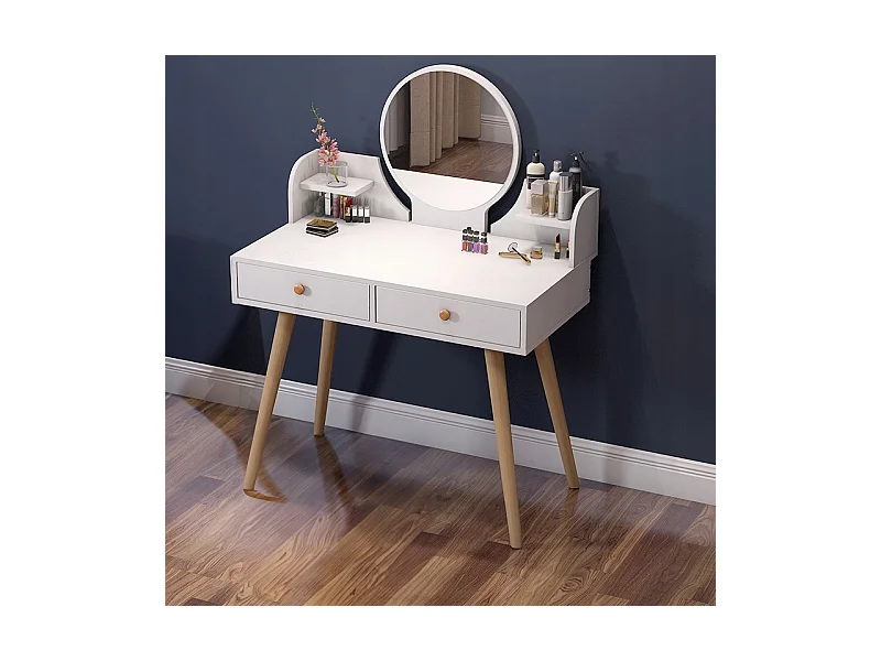 Coiffeuse, avec miroir, blanc, scandinave