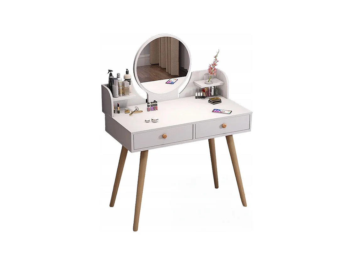 Coiffeuse, avec miroir, blanc, scandinave