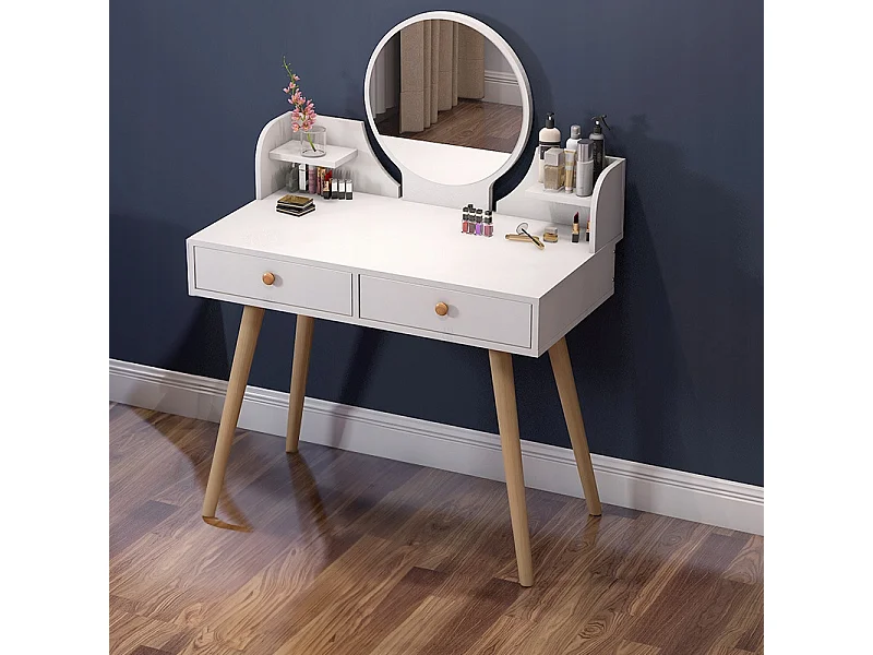 Coiffeuse, avec miroir, blanc, scandinave