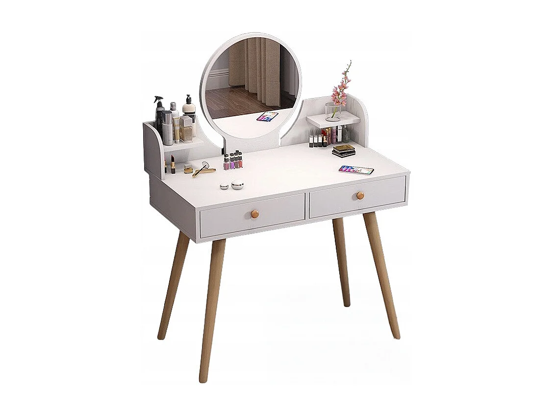 Coiffeuse, avec miroir, blanc, scandinave