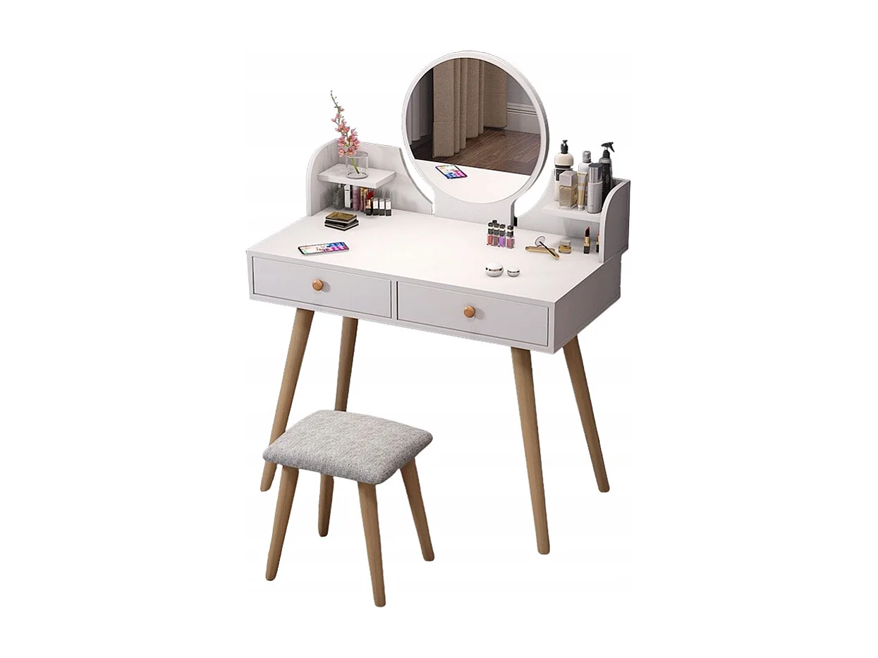 Coiffeuse, avec miroir, blanc, scandinave