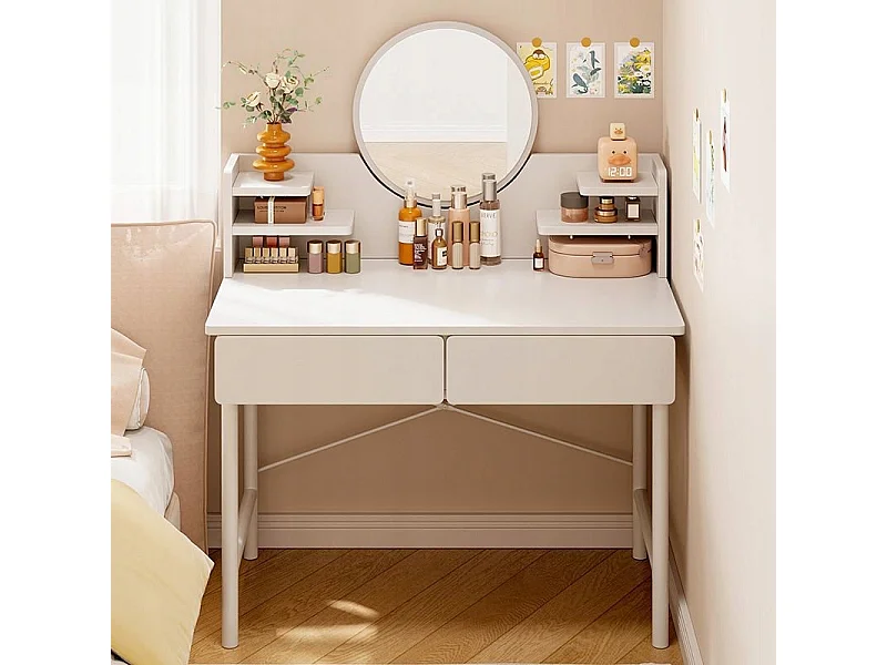 Coiffeuse, avec miroir, blanc, scandinave