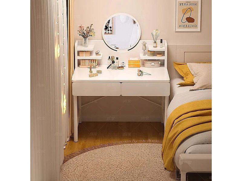 Coiffeuse, avec miroir, blanc, scandinave