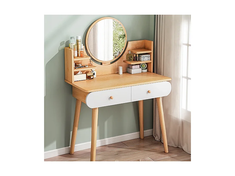 Coiffeuse avec miroir grand, bois, loft