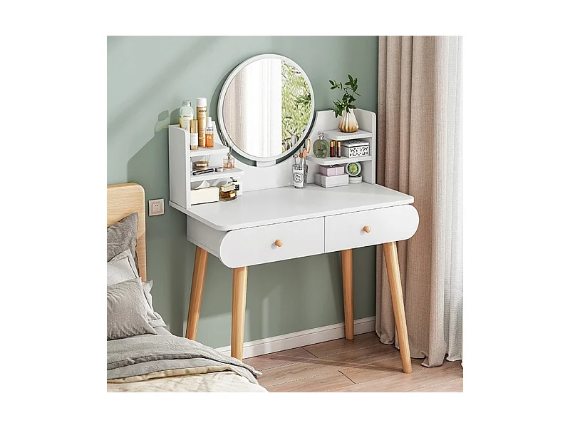Coiffeuse, avec miroir, blanc, scandinave