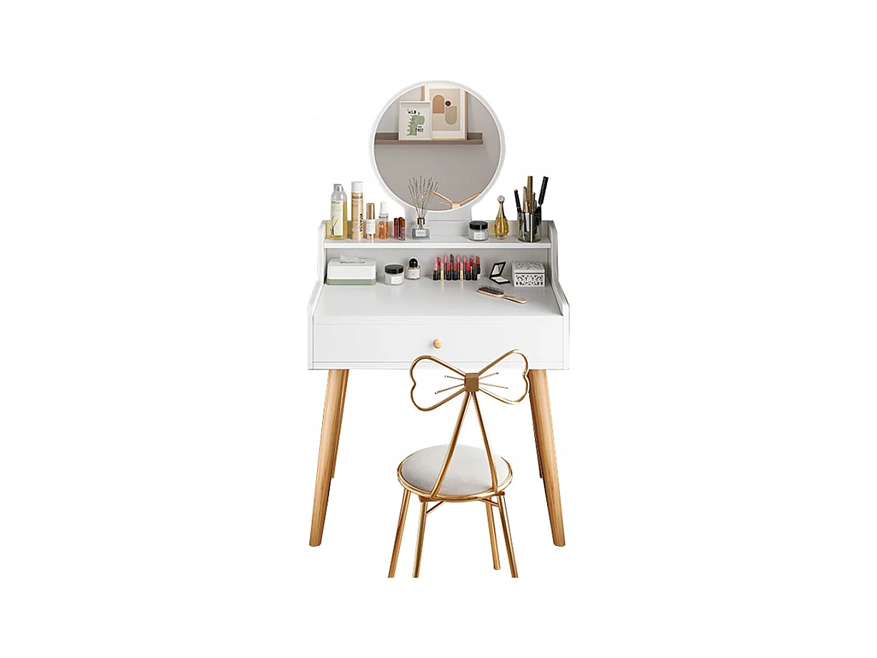 Coiffeuse, avec miroir, blanc, scandinave