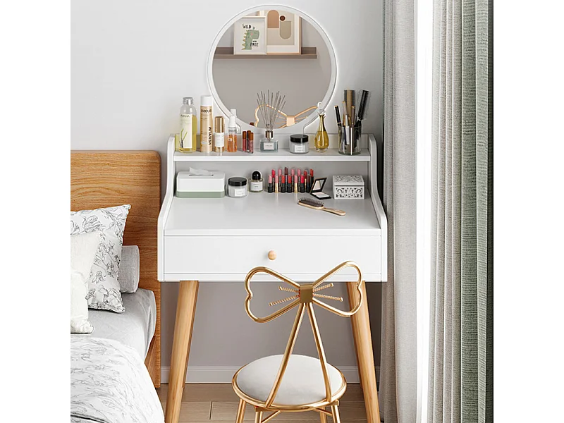 Coiffeuse, avec miroir, blanc, scandinave