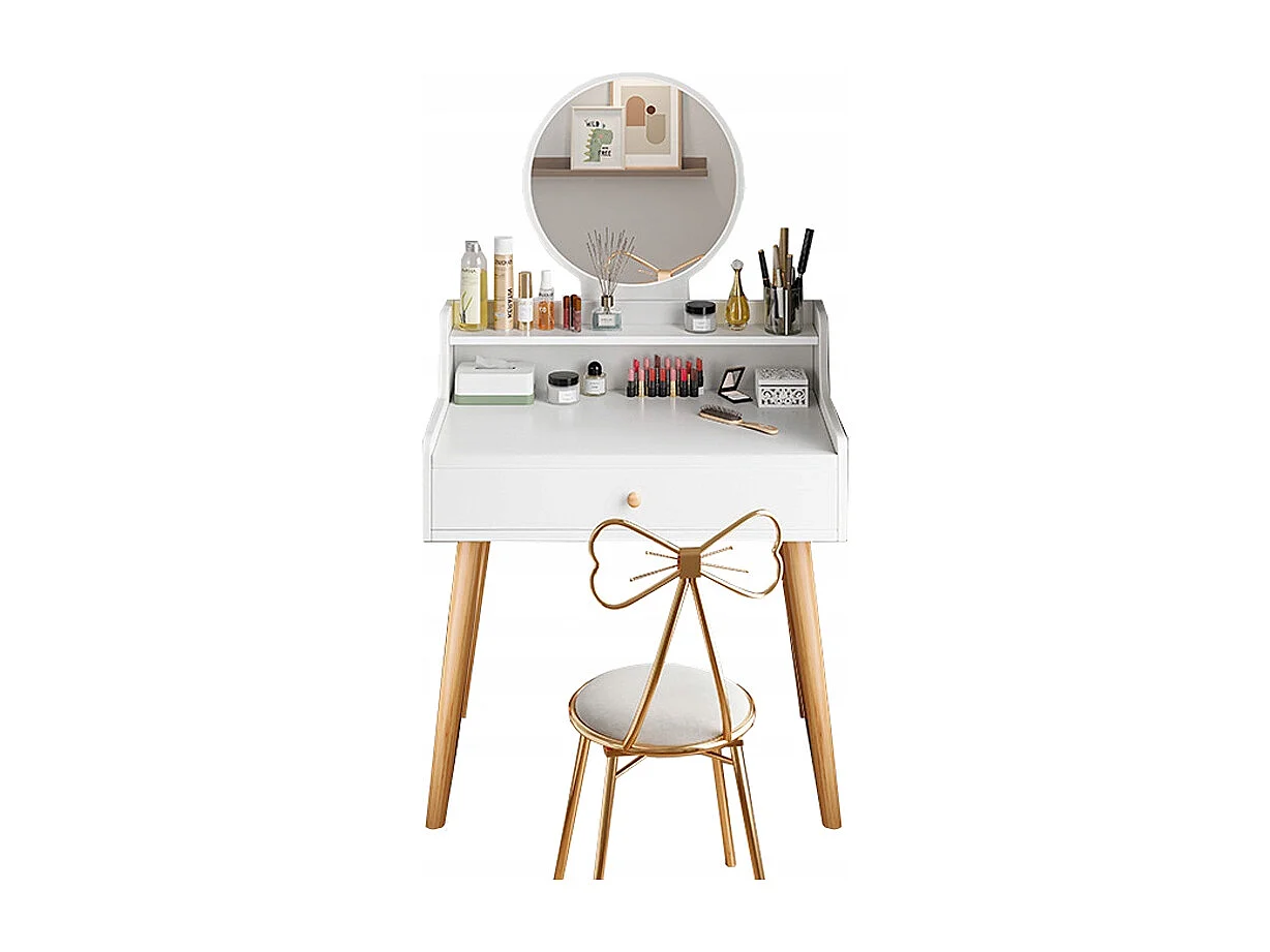Coiffeuse, avec miroir, blanc, scandinave