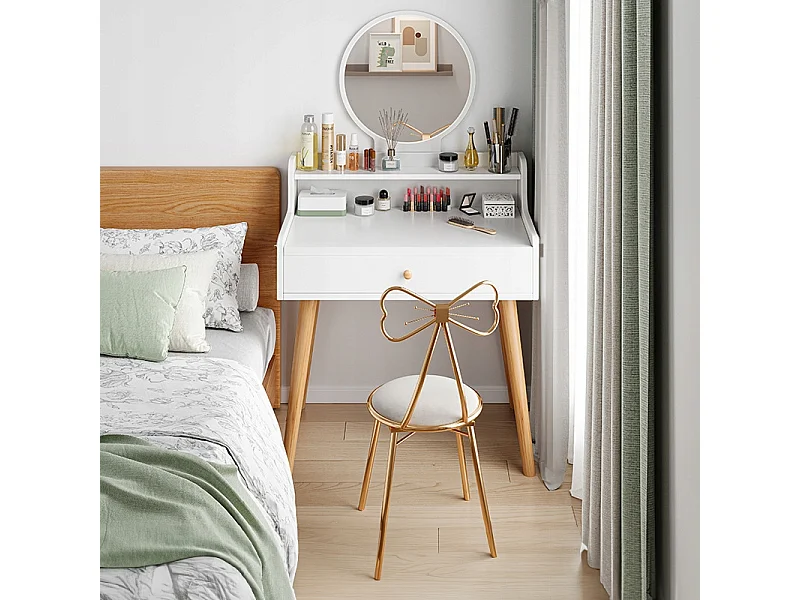 Coiffeuse, avec miroir, blanc, scandinave