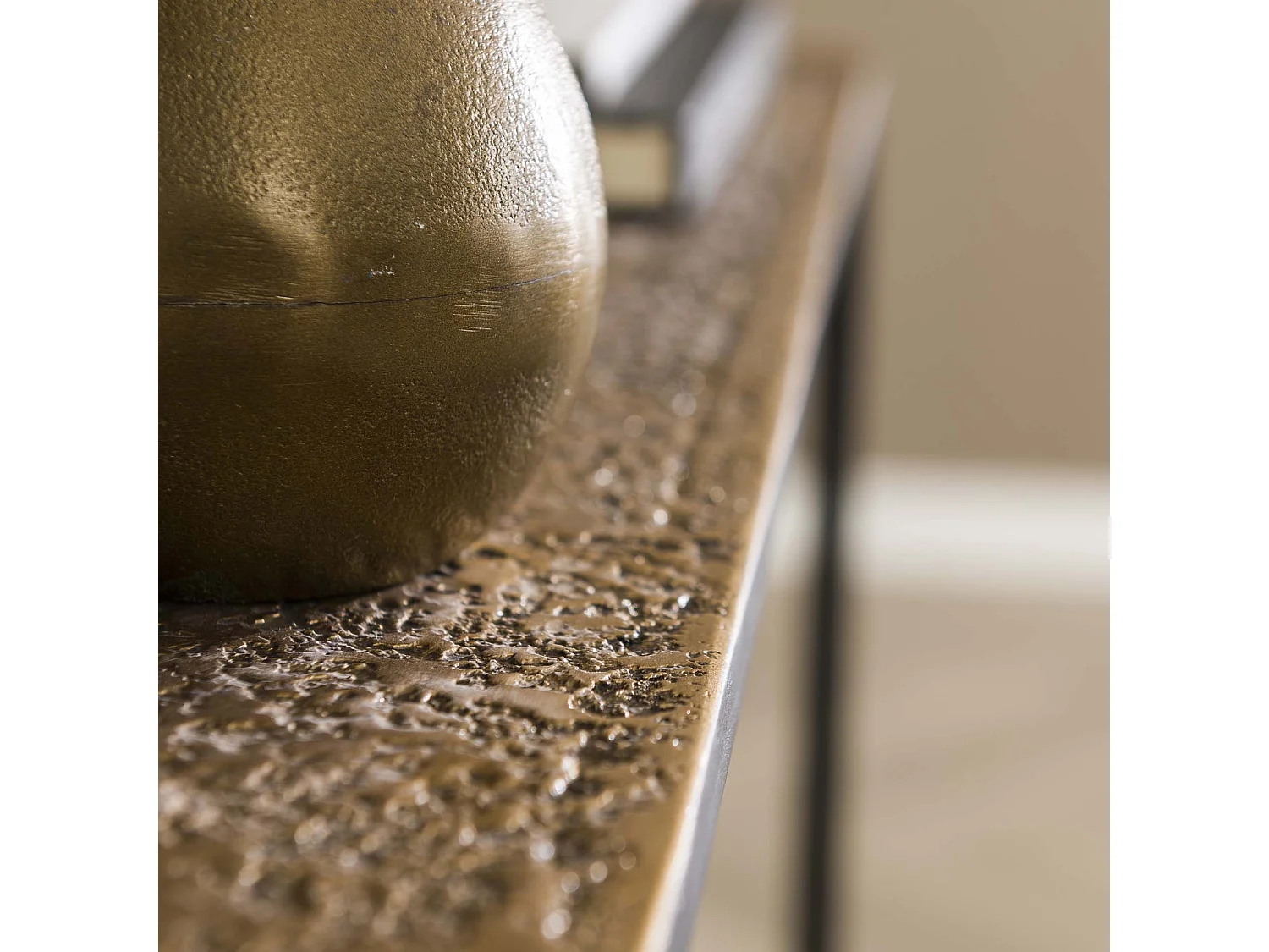 Table d'entrée en fer métallique - Bronze antique