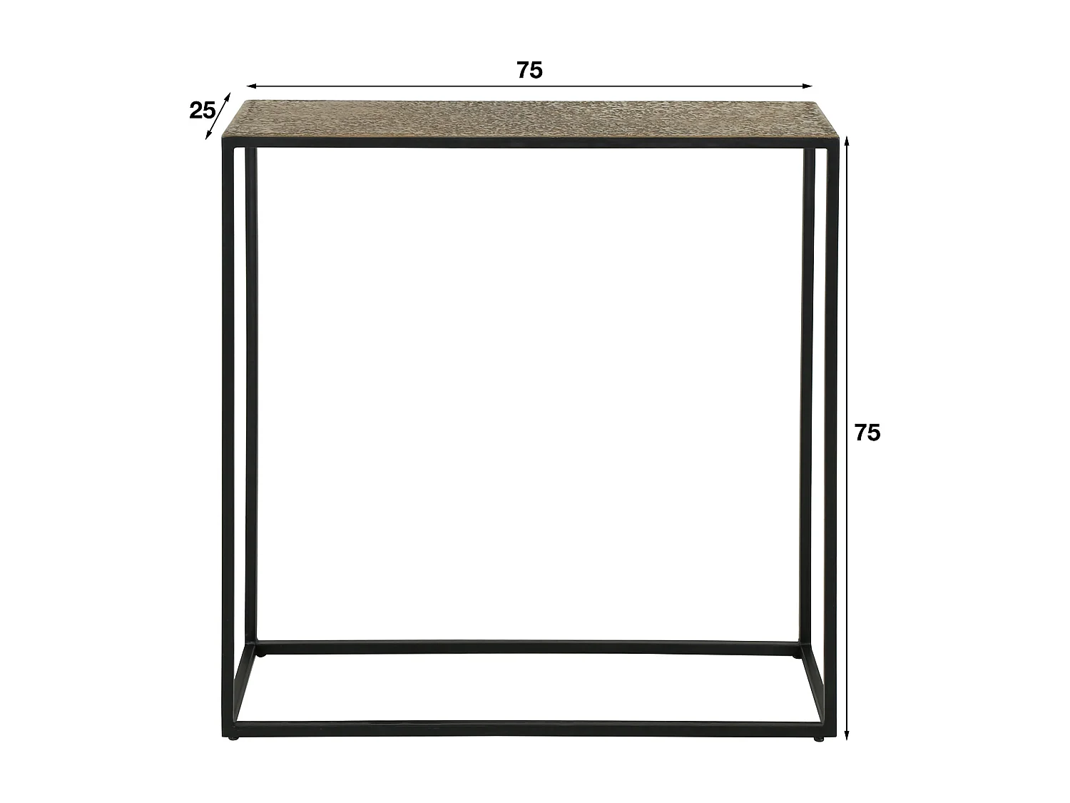 Table d'entrée en fer métallique - Bronze antique